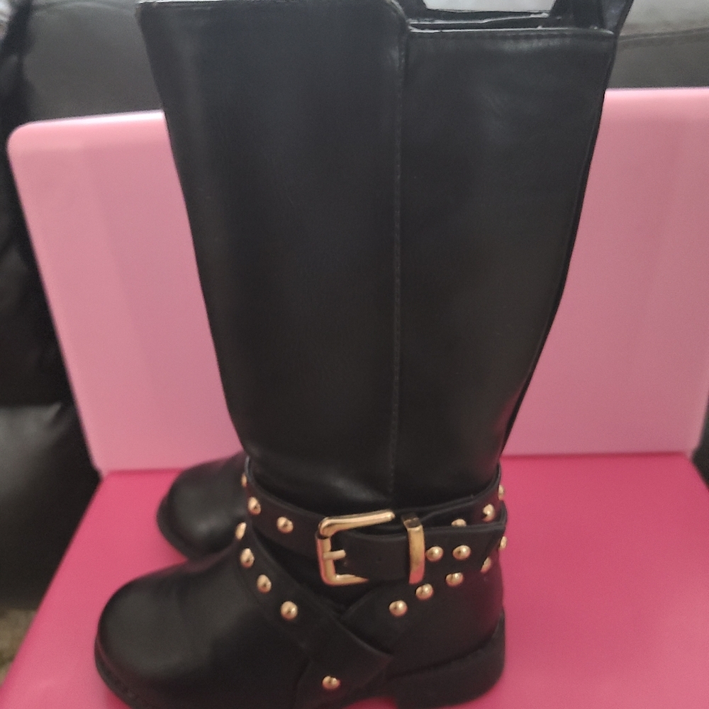 Toddler girl's biker boots